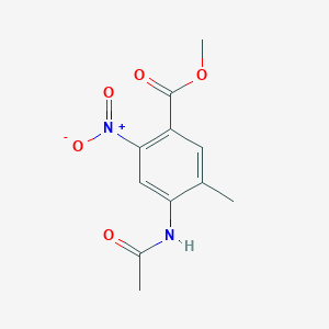 molecular formula C11H12N2O5 B12455707 Methyl 4-acetamido-5-methyl-2-nitrobenzoate 