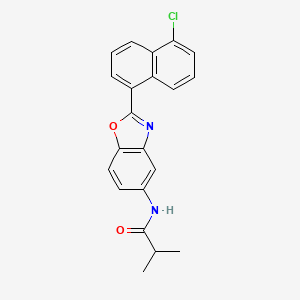 molecular formula C21H17ClN2O2 B12455862 N-[2-(5-chloronaphthalen-1-yl)-1,3-benzoxazol-5-yl]-2-methylpropanamide 