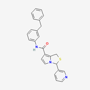 molecular formula C25H21N3OS B1245588 N-(3-benzylphenyl)-3-(3-pyridyl)-1H,3H-pyrrolo[1,2-c]thiazole-7-carboxamide 