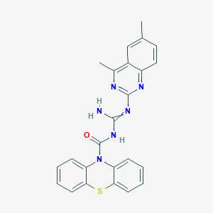 molecular formula C24H20N6OS B12455950 N-(4,6-dimethyl-2-quinazolinyl)-N''-(10H-phenothiazin-10-ylcarbonyl)guanidine 