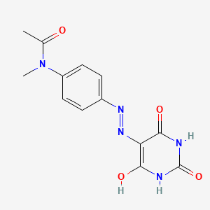 molecular formula C13H13N5O4 B12455970 N-methyl-N-{4-[2-(2,4,6-trioxotetrahydropyrimidin-5(2H)-ylidene)hydrazinyl]phenyl}acetamide 