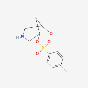 molecular formula C12H15NO4S B12455979 6-Oxa-3-azabicyclo[3.1.1]heptan-1-yl 4-methylbenzenesulfonate 