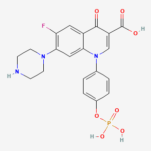 3-Quinolinecarboxylic acid, 6-fluoro-1,4-dihydro-4-oxo-1-(4-(phosphonooxy)phenyl)-7-(1-piperazinyl)-
