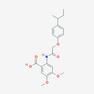 molecular formula C21H25NO6 B12455997 2-({[4-(Butan-2-yl)phenoxy]acetyl}amino)-4,5-dimethoxybenzoic acid 