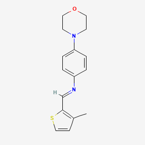 molecular formula C16H18N2OS B12456005 N-[(E)-(3-methylthiophen-2-yl)methylidene]-4-(morpholin-4-yl)aniline 