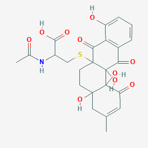 molecular formula C24H25NO10S B1245602 2-Acetamido-3-[[1,4,4a,5,6,6a,7,12,12a,12b-decahydro-4a,8,12a,12b-tetrahydroxy-3-methyl-1,7,12-trioxobenz[a]anthracene-6a-yl]thio]propionic acid 
