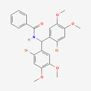 molecular formula C24H23Br2NO5 B12456069 N-[bis(2-bromo-4,5-dimethoxyphenyl)methyl]benzamide 