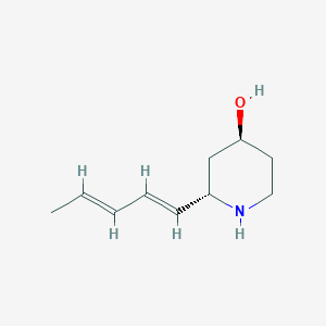 molecular formula C10H17NO B1245614 (2S,4S)-2-[(1E,3E)-戊-1,3-二烯基]哌啶-4-醇 