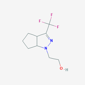 molecular formula C9H13F3N2O B12456196 2-[3-(trifluoromethyl)-4,5,6,6a-tetrahydrocyclopenta[c]pyrazol-1(3aH)-yl]ethanol 