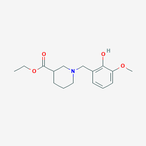 molecular formula C16H23NO4 B12456228 Ethyl 1-(2-hydroxy-3-methoxybenzyl)piperidine-3-carboxylate 