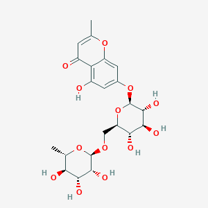 molecular formula C22H28O13 B1245626 5-羟基-2-甲基色酮-7-O-芦丁苷 