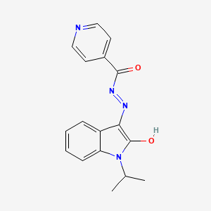 molecular formula C17H16N4O2 B12456294 N'-[(3Z)-2-oxo-1-(propan-2-yl)-1,2-dihydro-3H-indol-3-ylidene]pyridine-4-carbohydrazide 