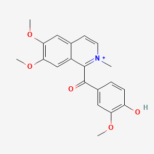molecular formula C20H20NO5+ B1245635 塔黄芩酮 