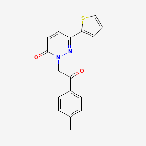 molecular formula C17H14N2O2S B12456508 2-[2-(4-methylphenyl)-2-oxoethyl]-6-(thiophen-2-yl)pyridazin-3(2H)-one 