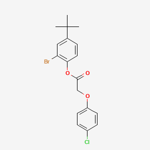 molecular formula C18H18BrClO3 B12456550 2-Bromo-4-tert-butylphenyl (4-chlorophenoxy)acetate 