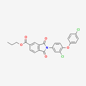 molecular formula C24H17Cl2NO5 B12456578 Propyl 2-[3-chloro-4-(4-chlorophenoxy)phenyl]-1,3-dioxoisoindole-5-carboxylate 
