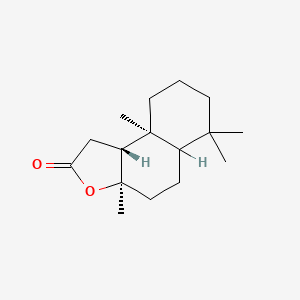 molecular formula C16H26O2 B1245671 (3Ar,9aS,9bR)-3a,6,6,9a-tetramethyl-1,4,5,5a,7,8,9,9b-octahydrobenzo[e][1]benzofuran-2-one 