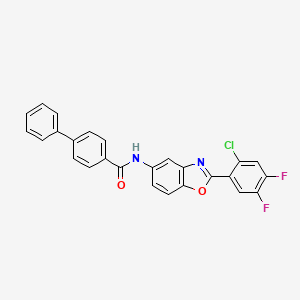 molecular formula C26H15ClF2N2O2 B12456720 N-[2-(2-chloro-4,5-difluorophenyl)-1,3-benzoxazol-5-yl]biphenyl-4-carboxamide 