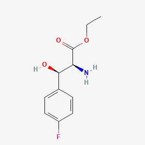 molecular formula C11H14FNO3 B12456729 Ethyl (2S,3R)-2-amino-3-(4-fluorophenyl)-3-hydroxypropanoate 