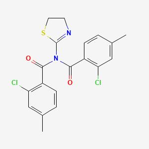 molecular formula C19H16Cl2N2O2S B12456851 2-chloro-N-(2-chloro-4-methylbenzoyl)-N-(4,5-dihydro-1,3-thiazol-2-yl)-4-methylbenzamide 