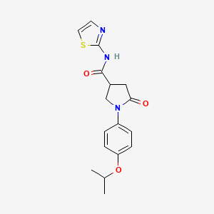 molecular formula C17H19N3O3S B12456903 5-oxo-1-[4-(propan-2-yloxy)phenyl]-N-(1,3-thiazol-2-yl)pyrrolidine-3-carboxamide 