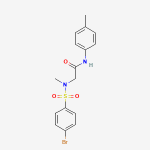 molecular formula C16H17BrN2O3S B12456985 N~2~-[(4-bromophenyl)sulfonyl]-N~2~-methyl-N-(4-methylphenyl)glycinamide 