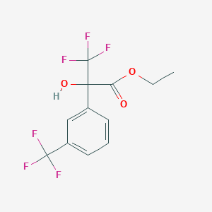 molecular formula C12H10F6O3 B12457159 3,3,3-Trifluoro-2-hydroxy-2-(3-trifluoromethylphenyl)propionic acid ethyl ester 