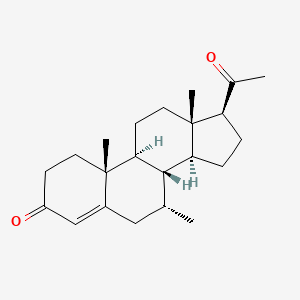 molecular formula C22H32O2 B1245718 7alpha-Methyl-4-pregnene-3,20-dione 