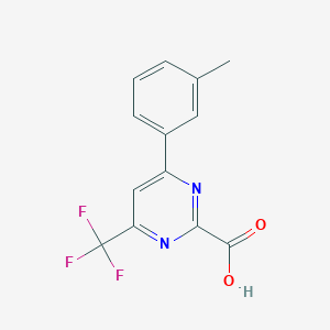 molecular formula C13H9F3N2O2 B12457186 [6-(m-Tolyl)-4-(trifluoromethyl)pyrimidin-2-yl]carboxylic acid 