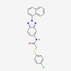molecular formula C24H17ClN4OS B12457202 2-[(4-chlorophenyl)sulfanyl]-N-[2-(naphthalen-1-yl)-2H-benzotriazol-5-yl]acetamide 