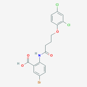 molecular formula C17H14BrCl2NO4 B12457216 5-Bromo-2-{[4-(2,4-dichlorophenoxy)butanoyl]amino}benzoic acid 