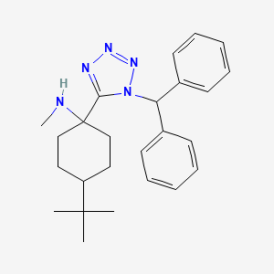 molecular formula C25H33N5 B12457341 4-tert-butyl-1-[1-(diphenylmethyl)-1H-tetrazol-5-yl]-N-methylcyclohexanamine 