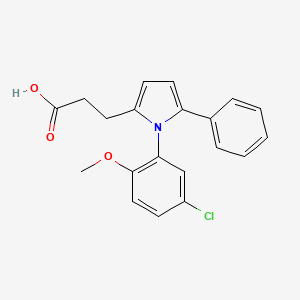 molecular formula C20H18ClNO3 B12457528 3-[1-(5-Chloro-2-methoxyphenyl)-5-phenylpyrrol-2-yl]propanoic acid 