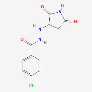 molecular formula C11H10ClN3O3 B12457718 4-chloro-N'-(2,5-dioxopyrrolidin-3-yl)benzohydrazide 