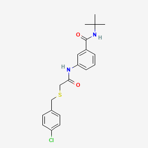 molecular formula C20H23ClN2O2S B12457723 N-tert-butyl-3-({[(4-chlorobenzyl)sulfanyl]acetyl}amino)benzamide 