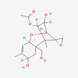 molecular formula C17H24O7 B1245775 [4,10-dihydroxy-2-(hydroxymethyl)-1,5-dimethylspiro[8-oxatricyclo[7.2.1.02,7]dodec-5-ene-12,2'-oxirane]-11-yl] acetate CAS No. 76348-84-0