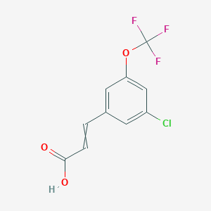 molecular formula C10H6ClF3O3 B12457938 3-[3-Chloro-5-(trifluoromethoxy)phenyl]prop-2-enoic acid 
