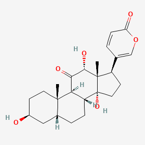 molecular formula C24H32O6 B12457976 5-[(1R,3aR,3bR,5aR,7S,9aS,9bS,11R,11aS)-3a,7,11-trihydroxy-9a,11a-dimethyl-10-oxo-dodecahydro-1H-cyclopenta[a]phenanthren-1-yl]pyran-2-one 