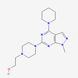 molecular formula C17H27N7O B12457989 2-{4-[1-methyl-4-(piperidin-1-yl)-1H-pyrazolo[3,4-d]pyrimidin-6-yl]piperazin-1-yl}ethanol 
