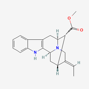 molecular formula C20H22N2O2 B1245809 methyl (1S,12S,13R,14R,15E)-15-ethylidene-3,17-diazapentacyclo[12.3.1.02,10.04,9.012,17]octadeca-2(10),4,6,8-tetraene-13-carboxylate 