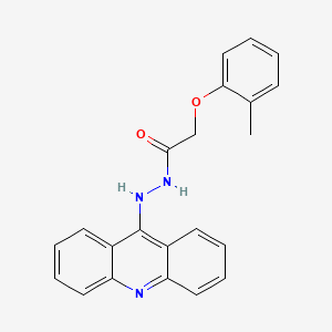 molecular formula C22H19N3O2 B12458166 N'-(acridin-9-yl)-2-(2-methylphenoxy)acetohydrazide 