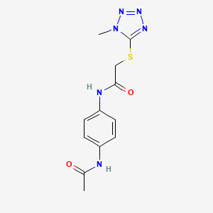 molecular formula C12H14N6O2S B12458201 N-[4-(acetylamino)phenyl]-2-[(1-methyl-1H-tetrazol-5-yl)sulfanyl]acetamide 