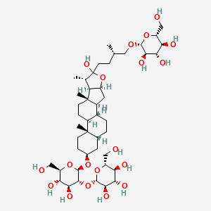 molecular formula C45H76O19 B12458213 (2R,3R,4S,5S,6R)-2-[(2S)-4-[(1R,2S,4S,7S,8R,9S,12S,13S,16S,18R)-16-[(2R,3R,4S,5S,6R)-4,5-dihydroxy-6-(hydroxymethyl)-3-[(2S,3R,4S,5S,6R)-3,4,5-trihydroxy-6-(hydroxymethyl)oxan-2-yl]oxyoxan-2-yl]oxy-6-hydroxy-7,9,13-trimethyl-5-oxapentacyclo[10.8.0.02,9.04,8.013,18]icosan-6-yl]-2-methylbutoxy]-6-(hydroxymethyl)oxane-3,4,5-triol 