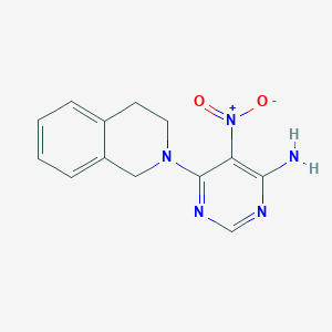 molecular formula C13H13N5O2 B12458228 6-(3,4-dihydroisoquinolin-2(1H)-yl)-5-nitropyrimidin-4-amine 