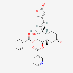 molecular formula C33H33NO8 B1245823 Scutebarbatine E 