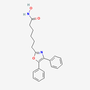 molecular formula C21H22N2O3 B1245824 2-Oxazolehexanamide, N-hydroxy-4,5-diphenyl- CAS No. 752256-46-5