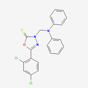 molecular formula C21H15Cl2N3OS B12458273 5-(2,4-dichlorophenyl)-3-[(diphenylamino)methyl]-1,3,4-oxadiazole-2(3H)-thione 