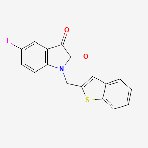 molecular formula C17H10INO2S B1245828 1-(Benzothiophen-2-ylmethyl)-5-iodo-indoline-2,3-dione 