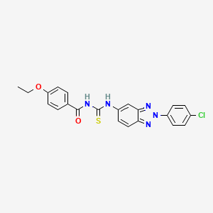 molecular formula C22H18ClN5O2S B12458281 N-{[2-(4-chlorophenyl)-2H-benzotriazol-5-yl]carbamothioyl}-4-ethoxybenzamide 