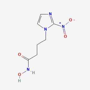 molecular formula C7H10N4O4 B1245829 1H-Imidazole-1-butanamide, N-hydroxy-2-nitro- CAS No. 140448-33-5